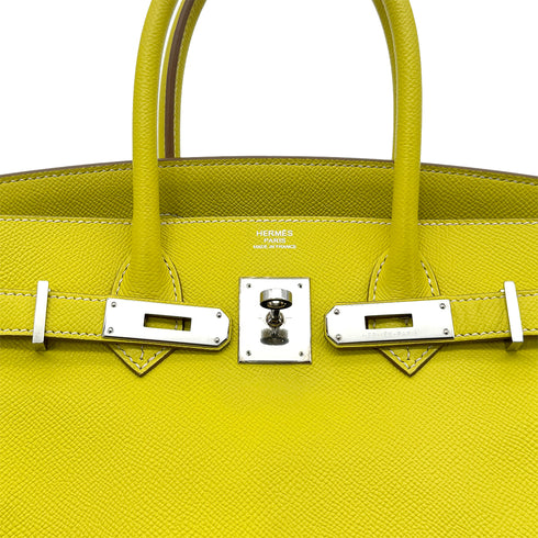 HERMES CANDY BIRKIN 30 LIME GRIS PERLE VEAU EPSOM HAND BAG □O SHW 90283978 - PURPOSE
