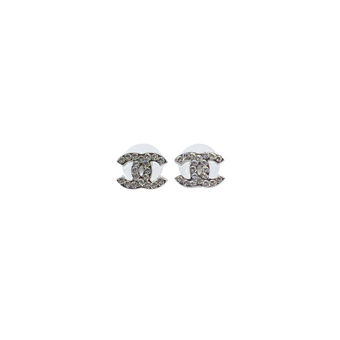 CHANEL EARRINGS COCOMARK RHINESTONE SILVER ACCESSORY 08V 90283982 - PURPOSE