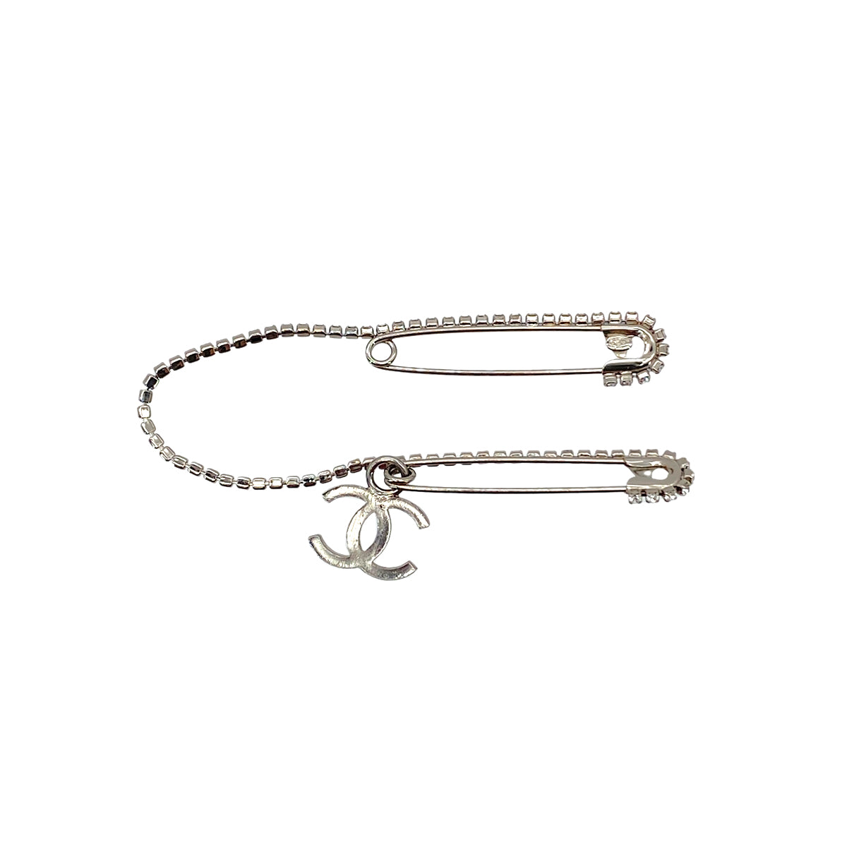 CHANEL COCOMARK BROOCH RHINESTONE SILVER ACCESSORY 01P 90283984