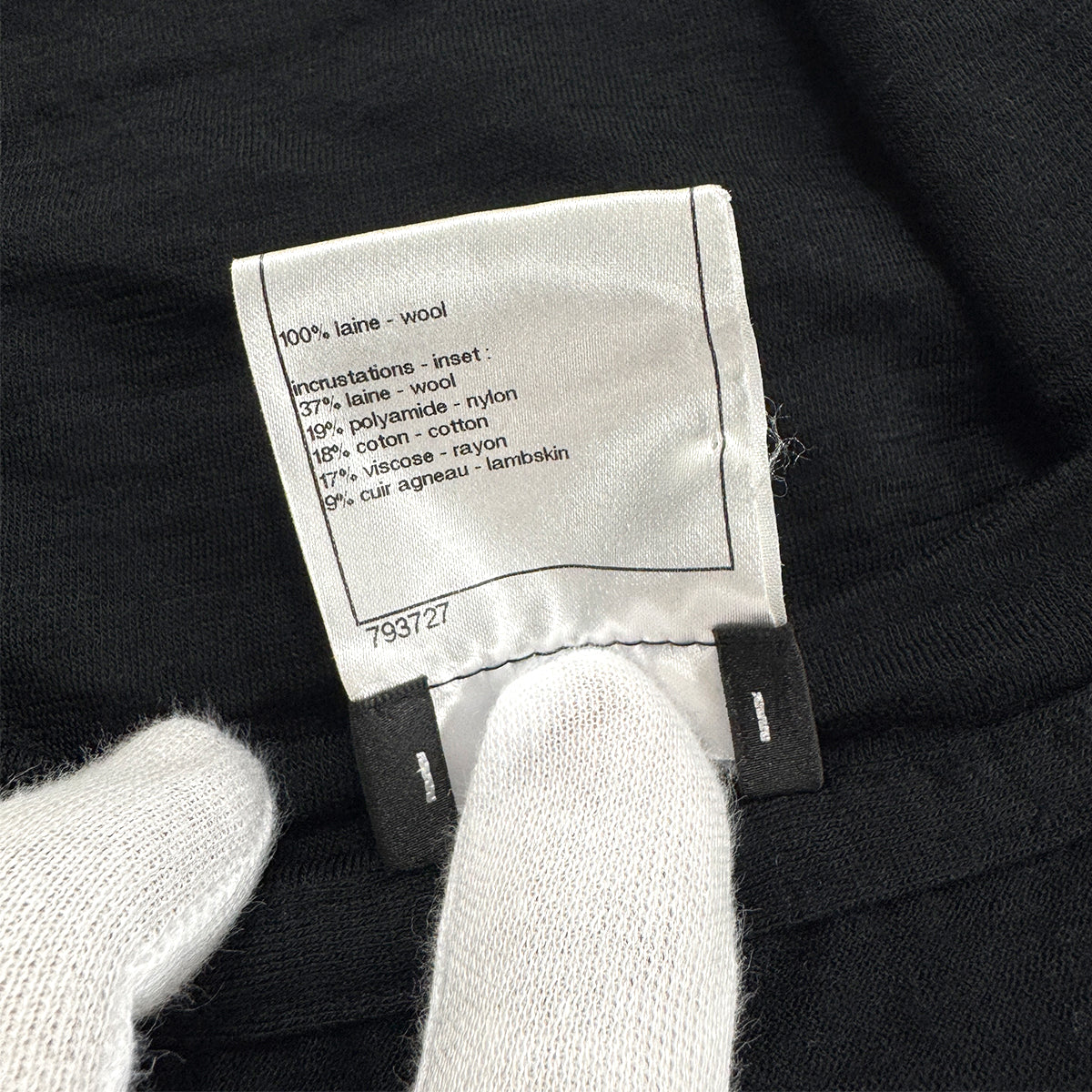 CHANEL COCO MARK LONG SLEEVE T-SHIRT BLACK WOOL 38 P39 RTW 90283985