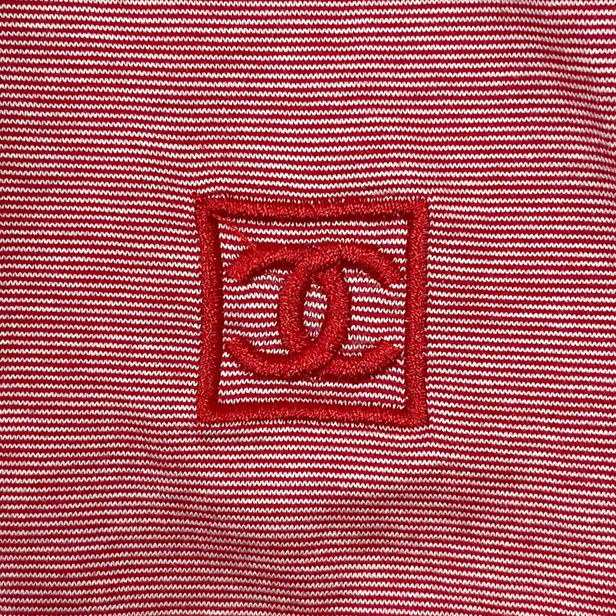 CHANEL SPORTS LINE LONG SLEEVE T-SHIRT RED COCOMARK COTTON 40 06A RTW 90283986