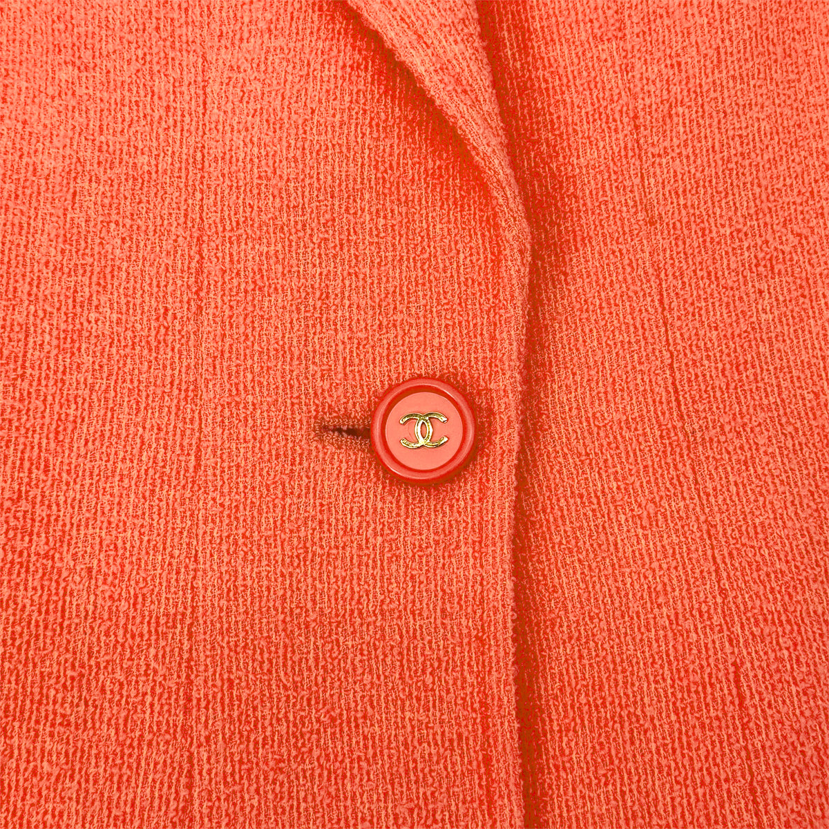 CHANEL COCO BUTTON LONG JACKET ORANGE WOOL 40 97P RTW 90283992