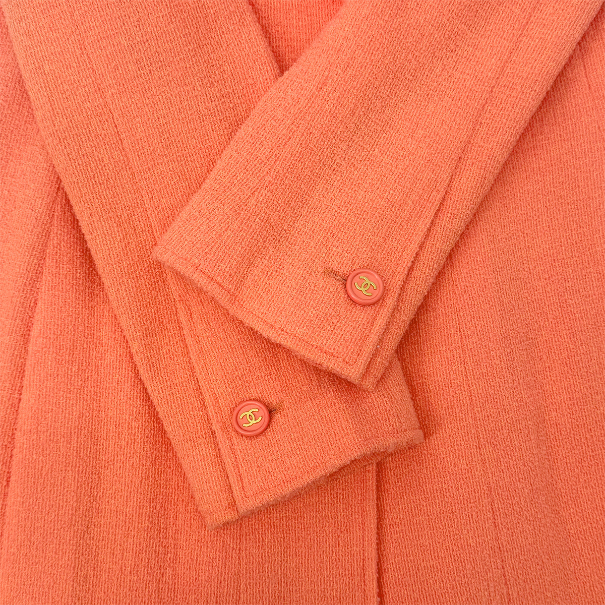 CHANEL COCO BUTTON LONG JACKET ORANGE WOOL 40 97P RTW 90283992