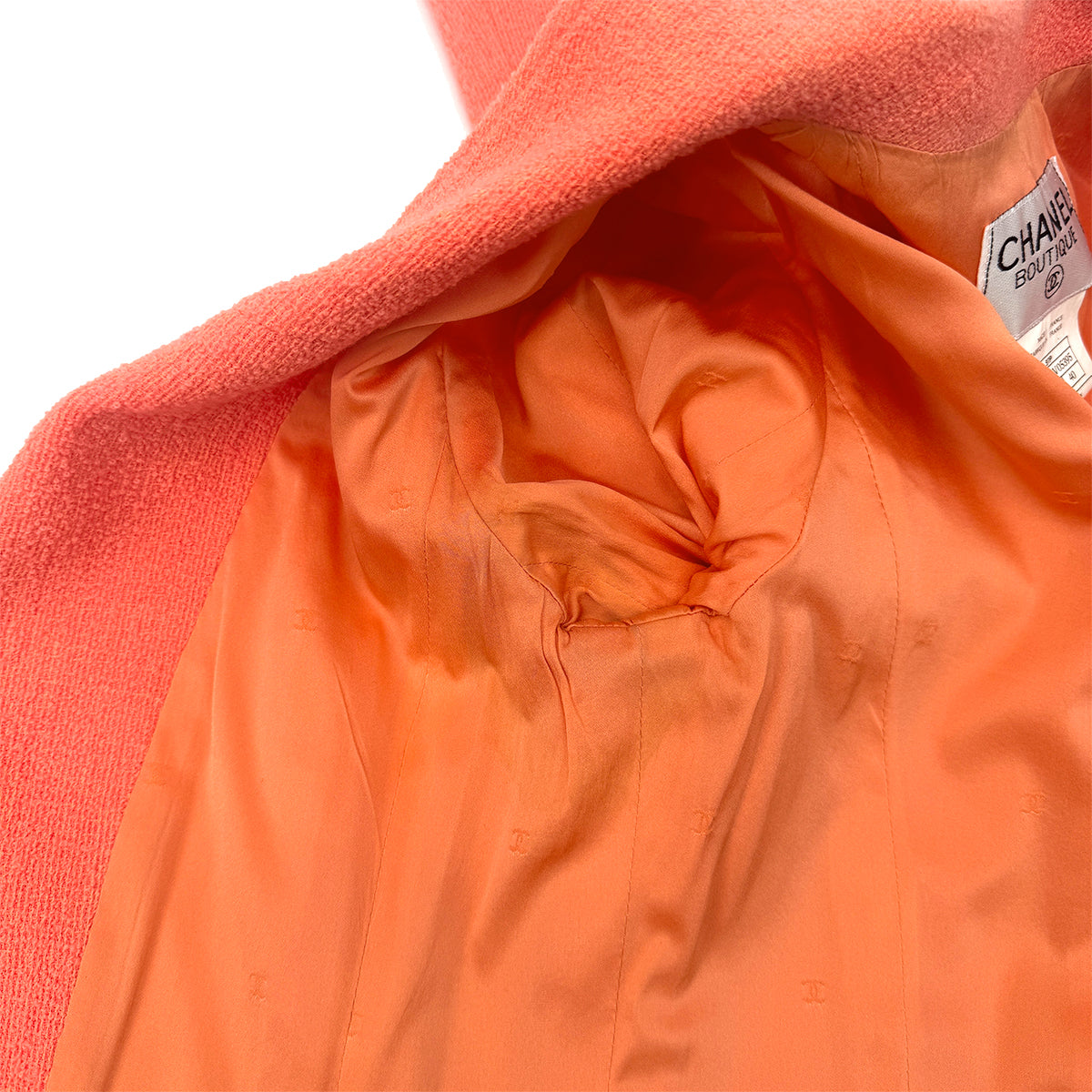 CHANEL COCO BUTTON LONG JACKET ORANGE WOOL 40 97P RTW 90283992
