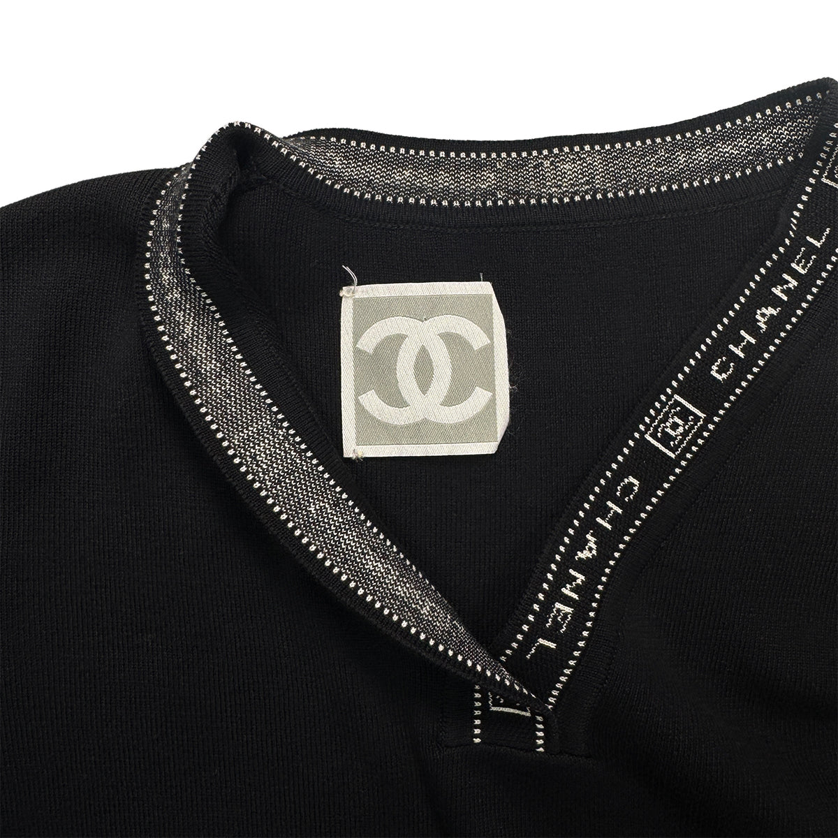 CHANEL SPORTS LINE COCOMARK LOGO TOPS BLACK WHITE COTTON 40 04P RTW 90283995