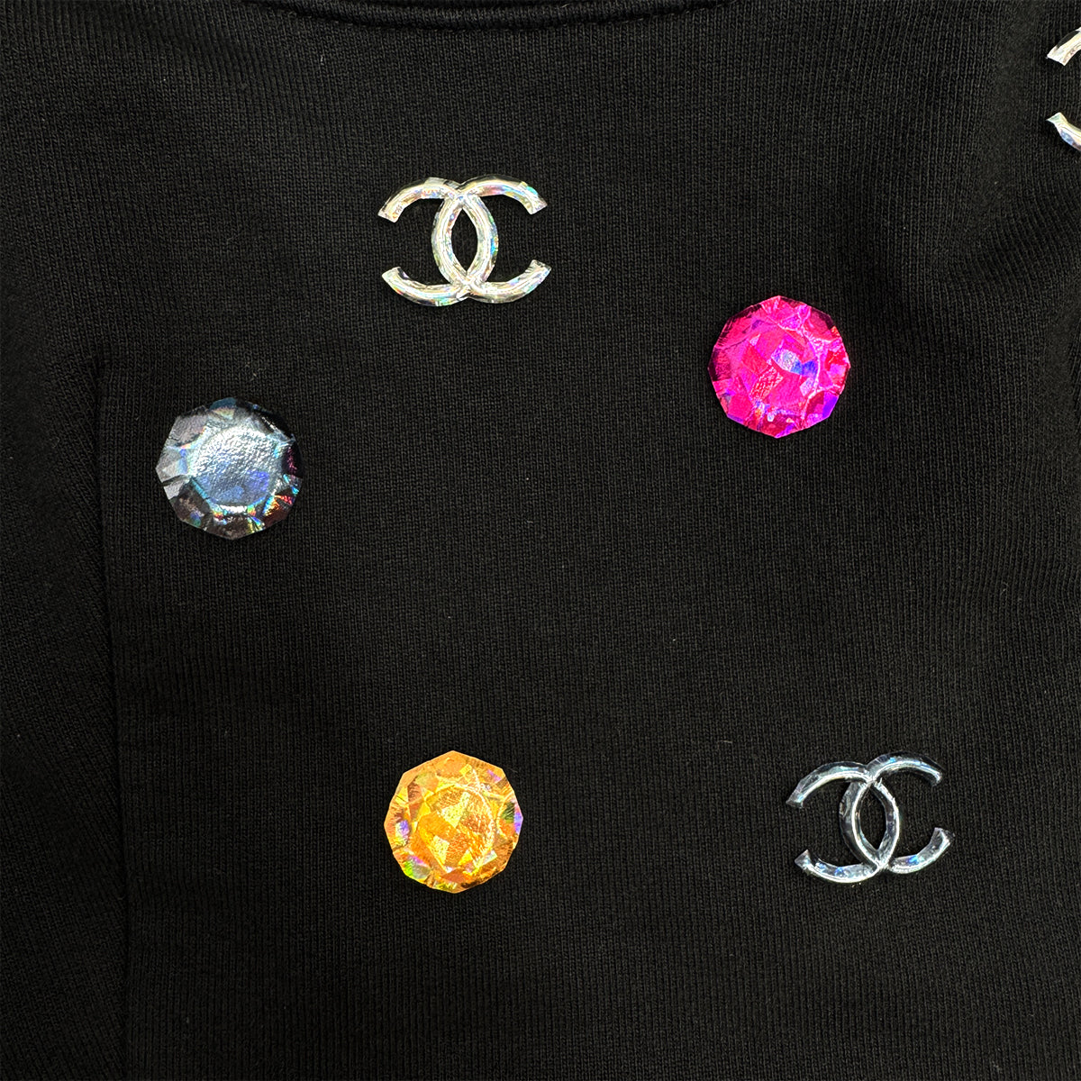 CHANEL OVERALLS COCOMARK RHINESTONE RUNWAY BLACK 34 P71 RTW 90283997