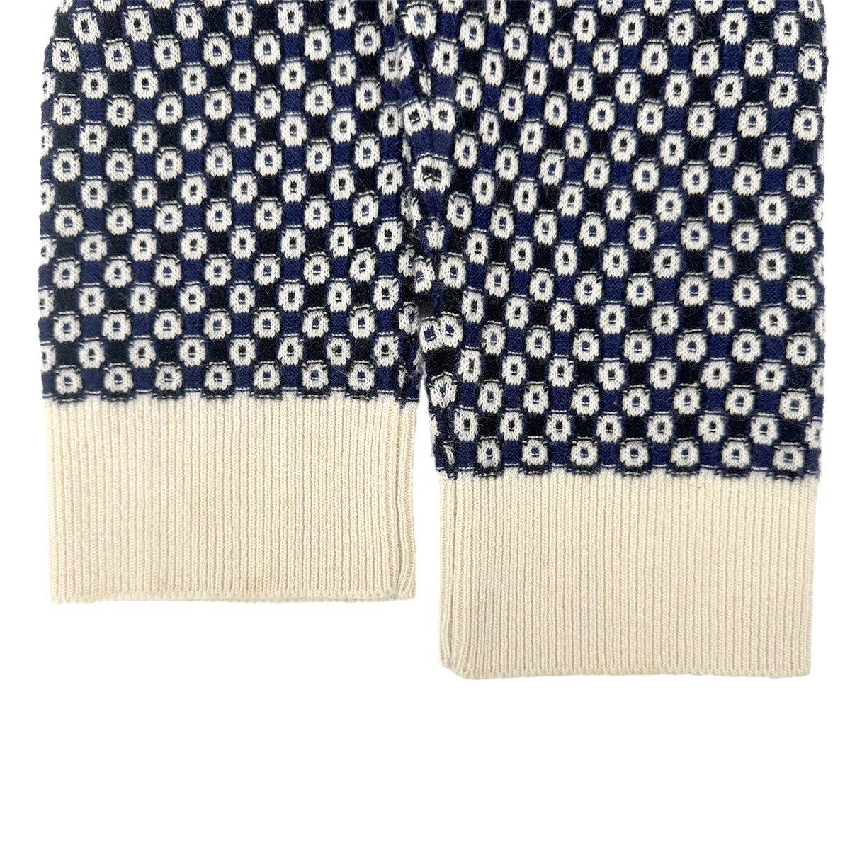 CHANEL COCO BUTTON CARDIGAN NAVY WHITE CASHMERE 44 P47 RTW 90284003