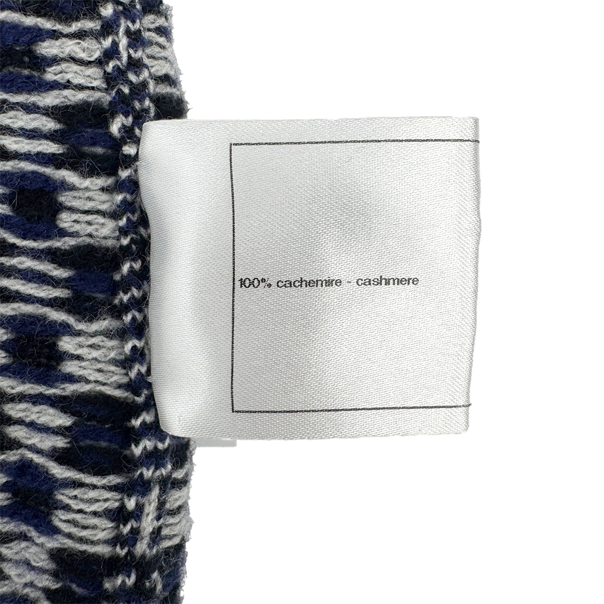 CHANEL COCO BUTTON CARDIGAN NAVY WHITE CASHMERE 44 P47 RTW 90284003