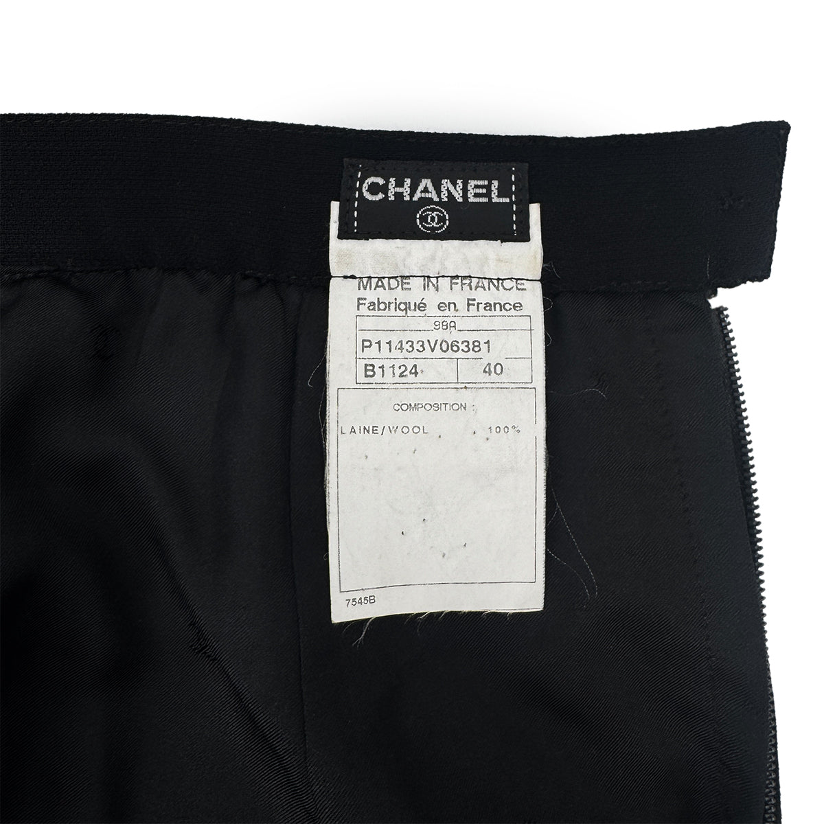 CHANEL VINTAGE PLEATED SKIRT BLACK BROWN WOOL 40 98A RTW 90284004