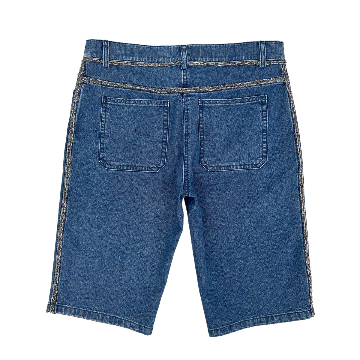 CHANEL COCO BUTTON DENIM SHORTS BLUE COTTON 36 06P RTW 90284005