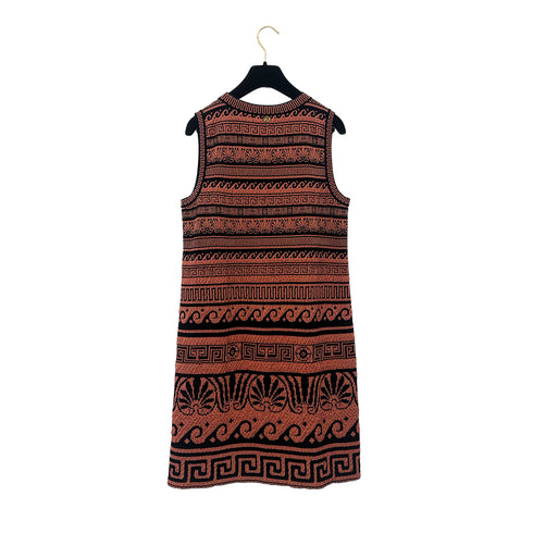 CHANEL GREECE BURNT SLEEVELESS DRESS ORANGE BLACK PAPER 38 P58 RTW 90284008 - PURPOSE