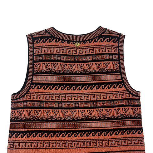 CHANEL GREECE BURNT SLEEVELESS DRESS ORANGE BLACK PAPER 38 P58 RTW 90284008 - PURPOSE