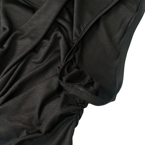 CHANEL SLEEVELESS TOPS CAMELLIA COCOMARK BLACK SILK 38 P58 RTW 90284010 - PURPOSE