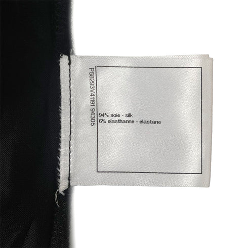 CHANEL SLEEVELESS TOPS CAMELLIA COCOMARK BLACK SILK 38 P58 RTW 90284010 - PURPOSE