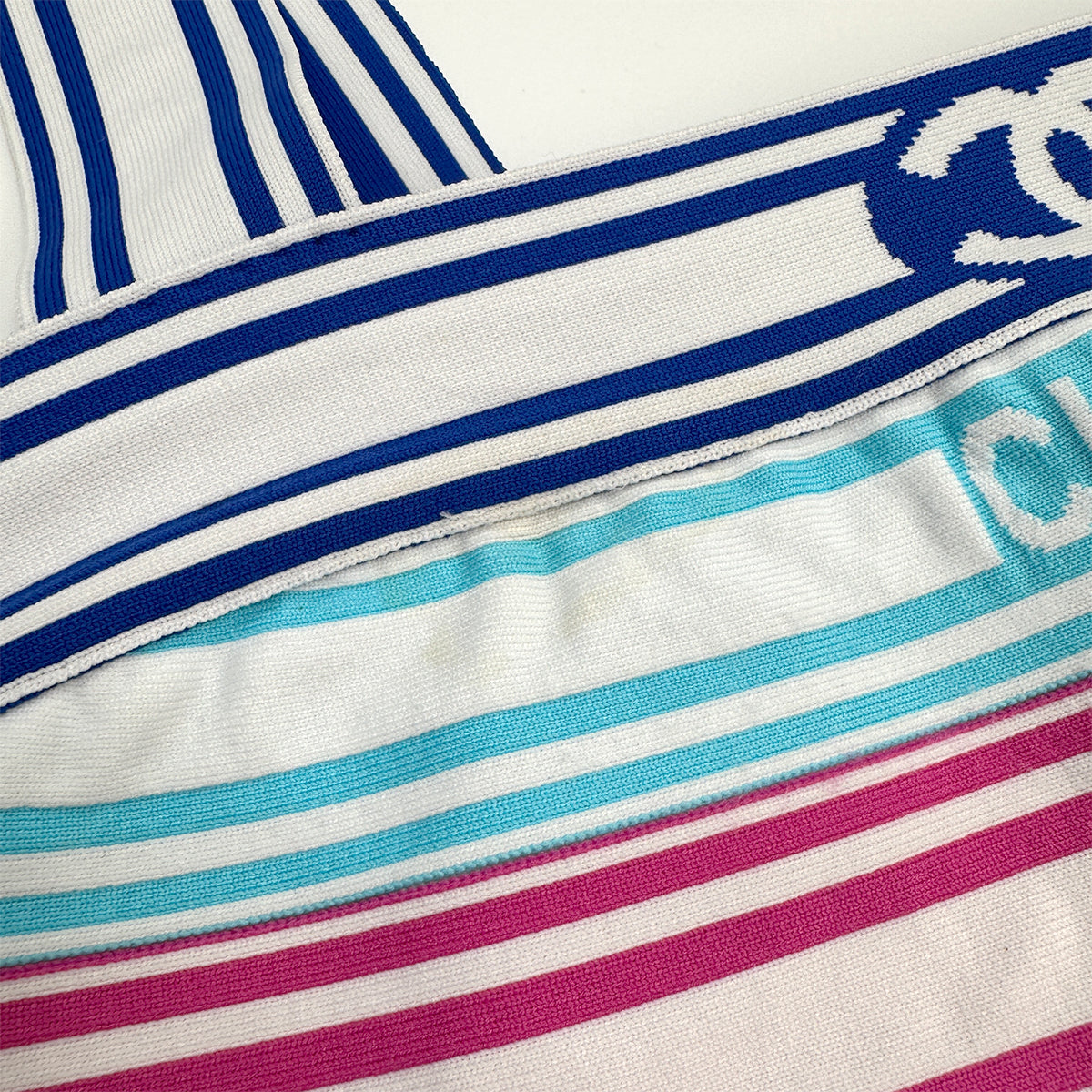 CHANEL COCOMARK BORDER SLEEVELESS TOPS MULTICOLOR POLYESTER 36 P60 RTW 90284014