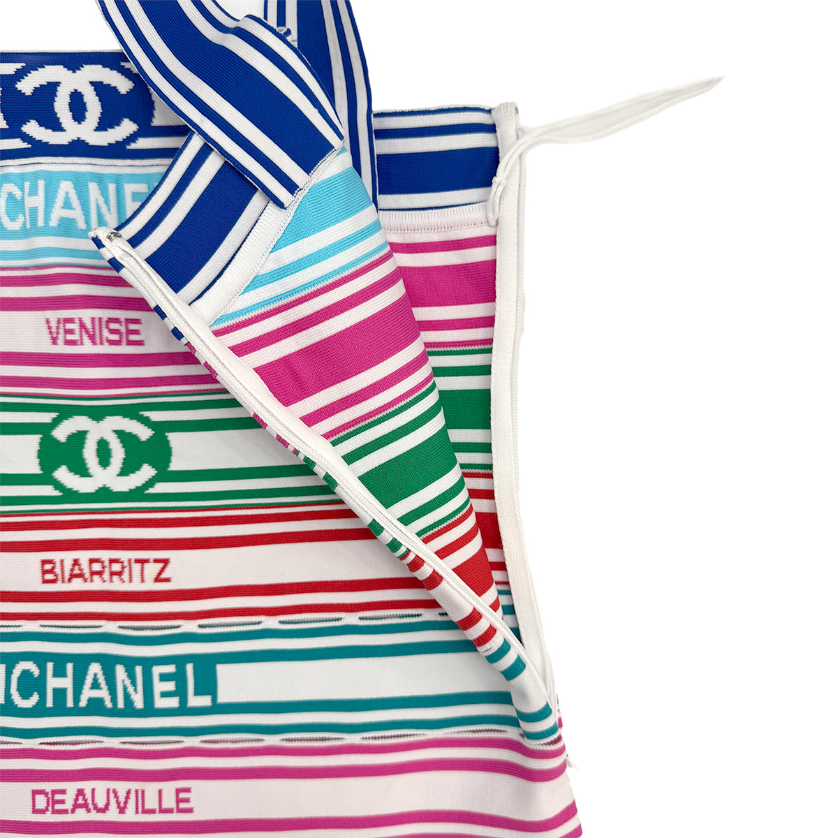 CHANEL COCOMARK BORDER SLEEVELESS TOPS MULTICOLOR POLYESTER 36 P60 RTW 90284014