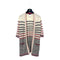 CHANEL LONG CARDIGAN BORDER PATTERN BEIGE RED BLACK WOOL 38 P45 RTW 90284016 - PURPOSE