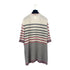 CHANEL LONG CARDIGAN BORDER PATTERN BEIGE RED BLACK WOOL 38 P45 RTW 90284016 - PURPOSE