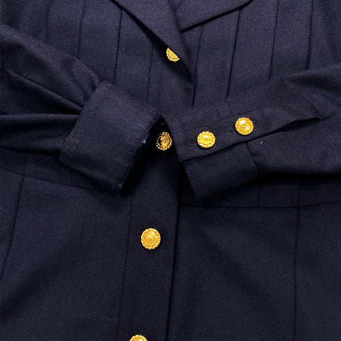 CHANEL VINTAGE COCO BUTTON DRESS NAVY WOOL 38 RTW 90284017 - PURPOSE