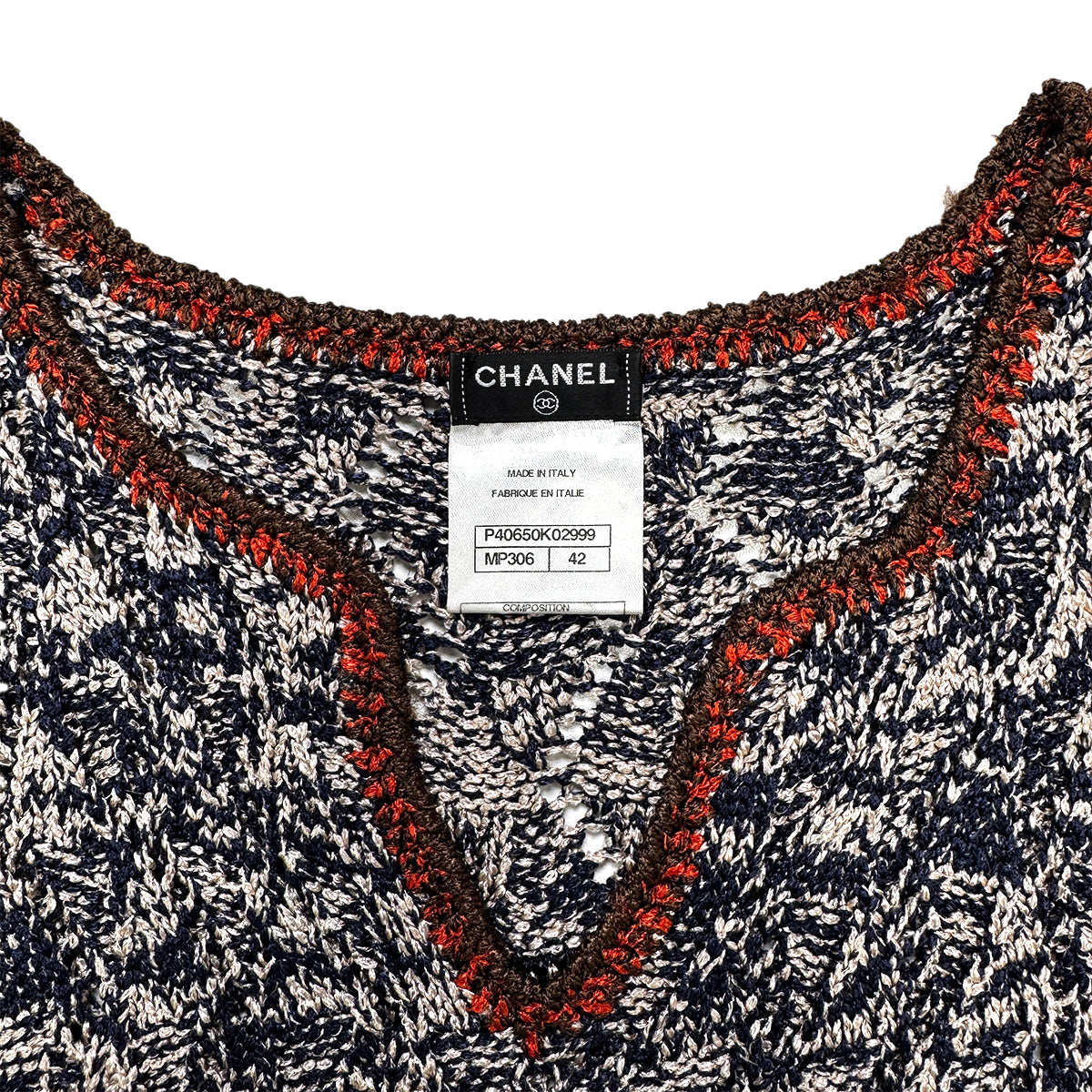 CHANEL COCOMARK BUTTON KNIT DRESS MULTICOLOR VISCOSE 42 P40 RTW 90284019