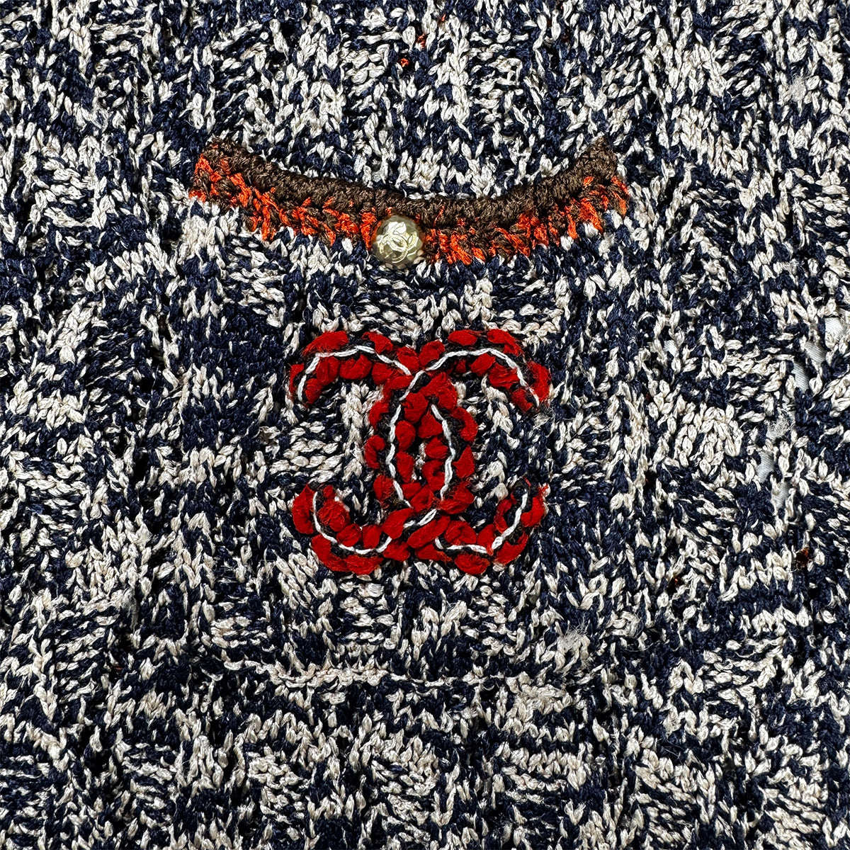 CHANEL COCOMARK BUTTON KNIT DRESS MULTICOLOR VISCOSE 42 P40 RTW 90284019
