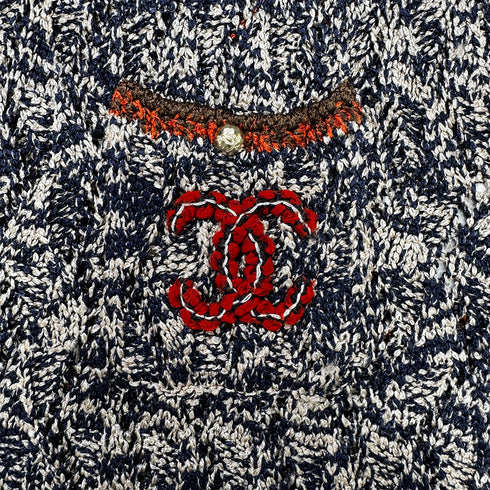 CHANEL COCOMARK BUTTON KNIT DRESS MULTICOLOR VISCOSE 42 P40 RTW 90284019 - PURPOSE