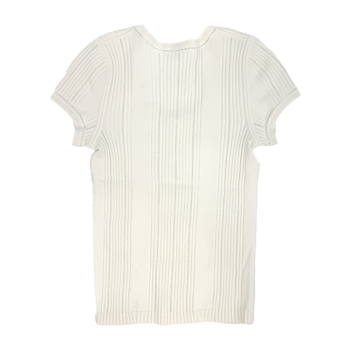 CHANEL COCO MARK TOPS WHITE COTTON 38 RTW 90284022