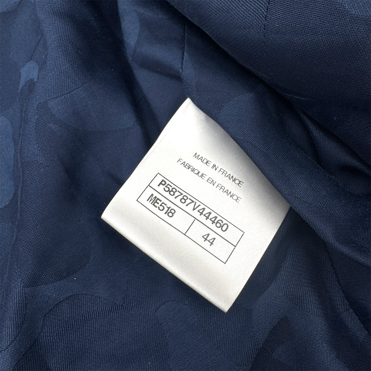 CHANEL VINTAGE TWEED JACKET NAVY WHITE 44 P58 RTW 90284023