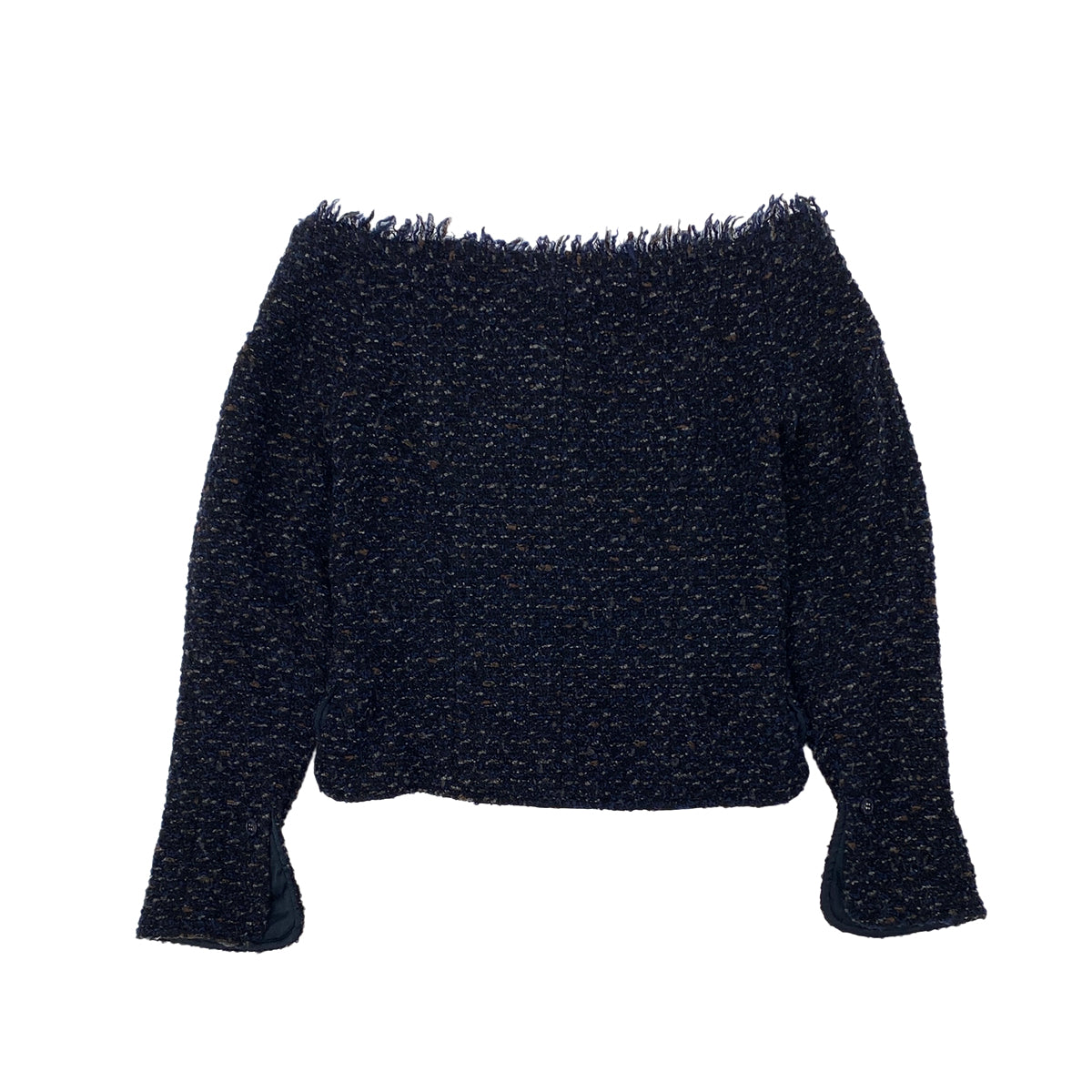 CHANEL TWEED JACKET NAVY WOOL 36 02A RTW 90284029