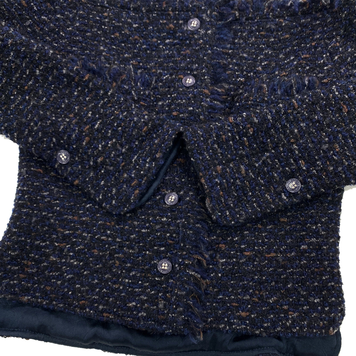 CHANEL TWEED JACKET NAVY WOOL 36 02A RTW 90284029