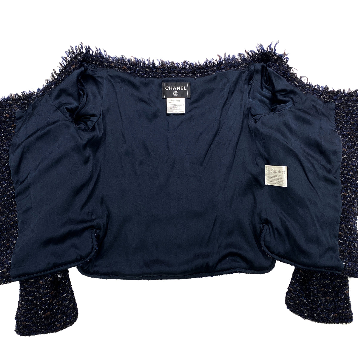 CHANEL TWEED JACKET NAVY WOOL 36 02A RTW 90284029
