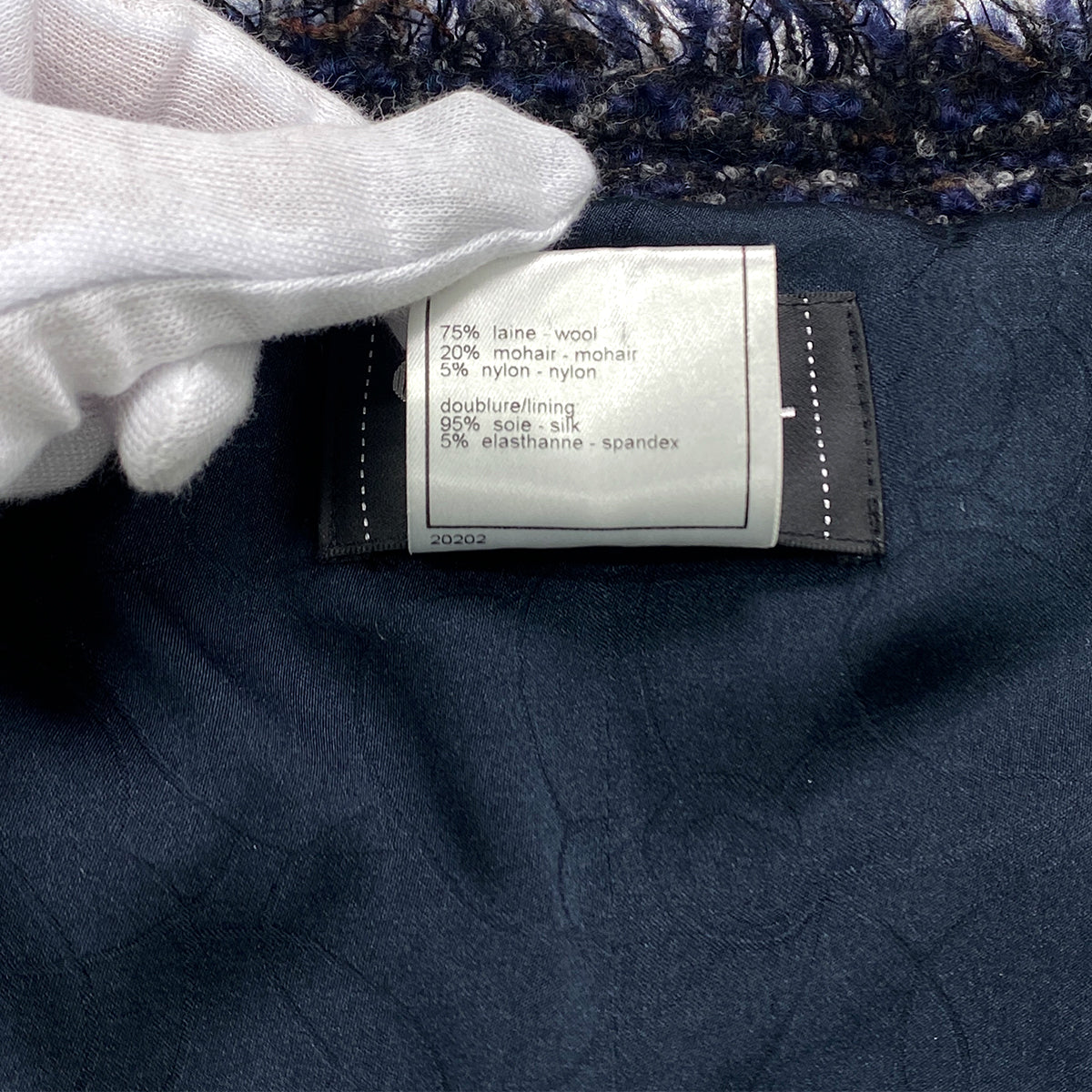 CHANEL TWEED JACKET NAVY WOOL 36 02A RTW 90284029