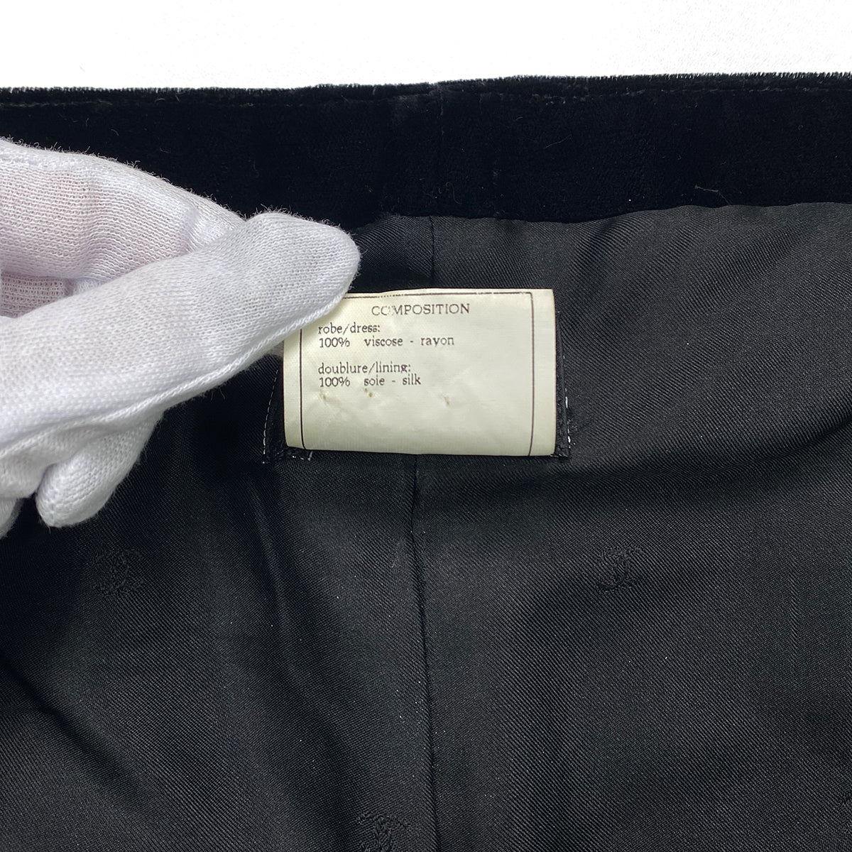 CHANEL VINTAGE GRIPOIX BUTTON DRESS BLACK VELOR 36 96A RTW 90284030