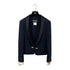 CHANEL TWEED JACKET COLOR STONE RHINESTONE BUTTON BLACK COTTON 38 P43 RTW 90284032 - PURPOSE