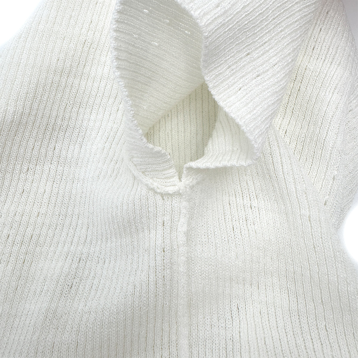 CHANEL COCO MARK TOPS WHITE COTTON 40 09P RTW 90284033
