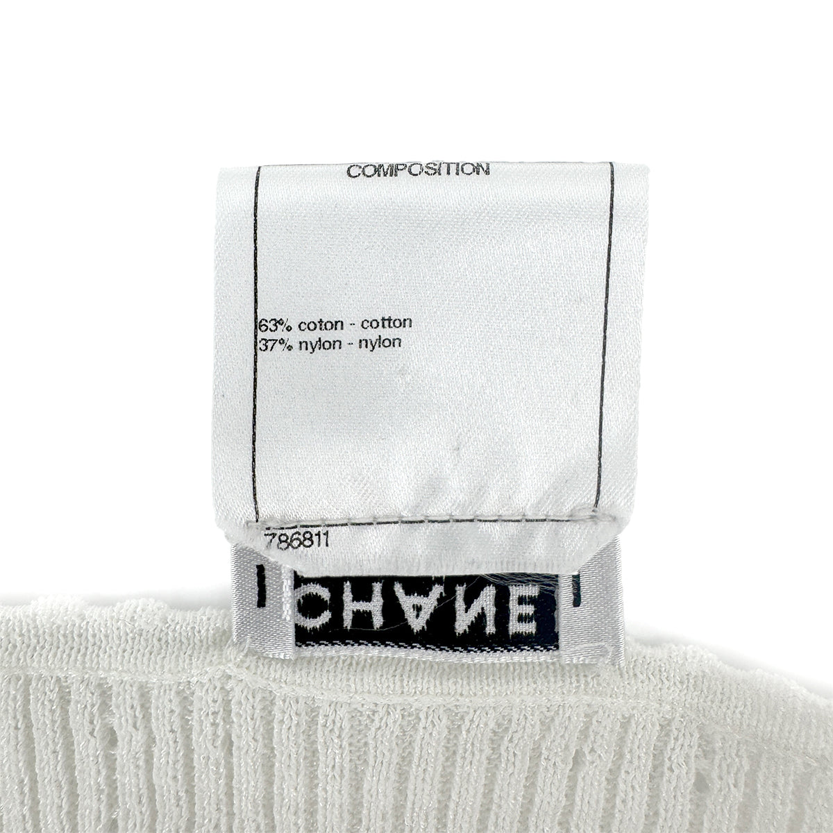 CHANEL COCO MARK TOPS WHITE COTTON 40 09P RTW 90284033