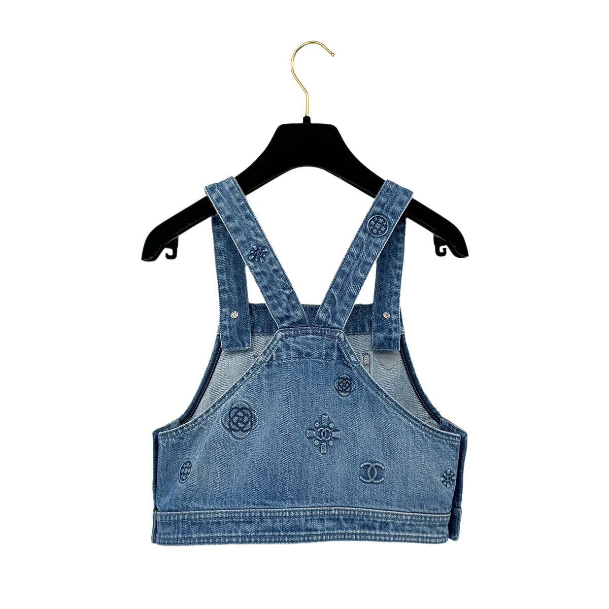 CHANEL DENIM BUSTIER COCOMARK BLUE 34 P70 RTW 90284034