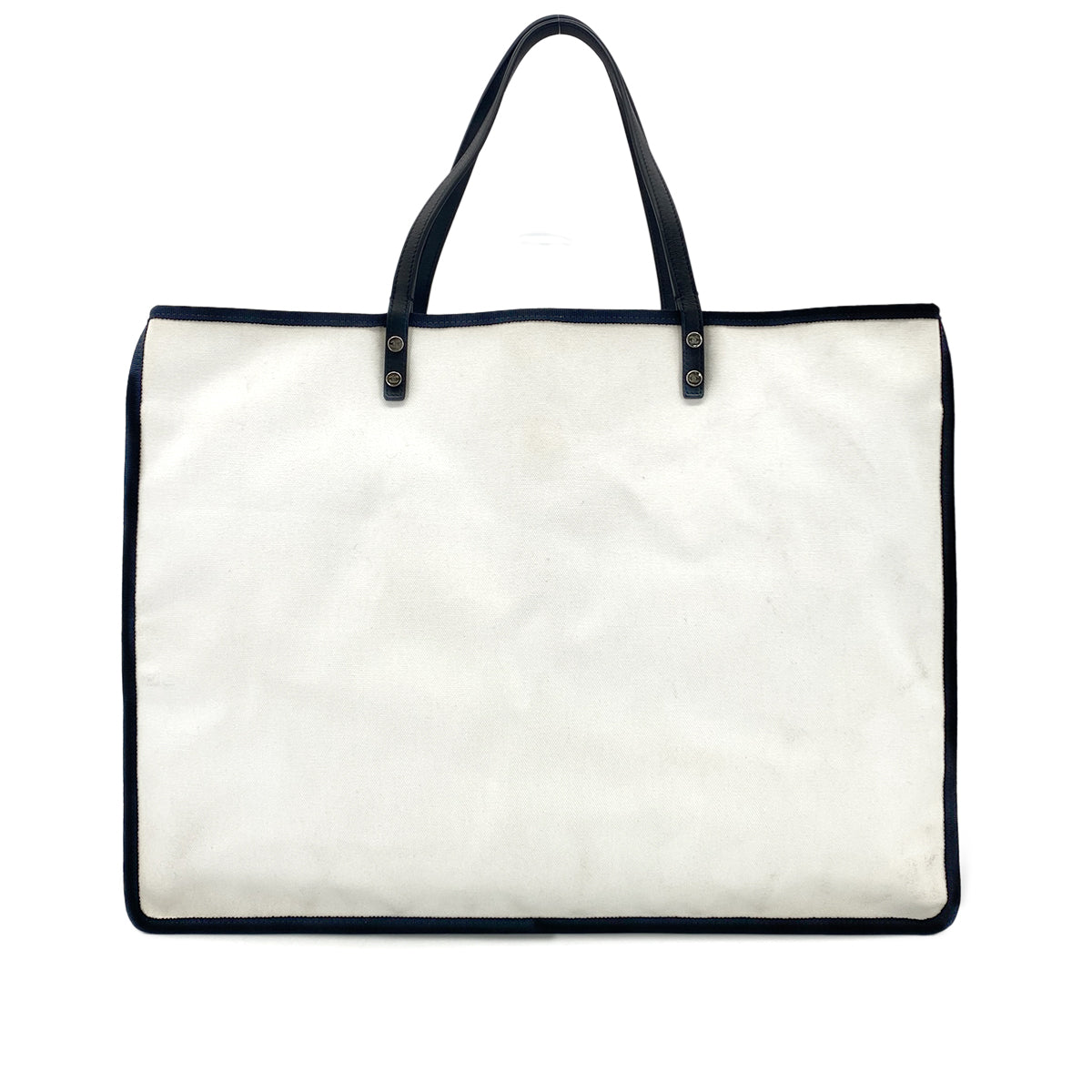 CHANEL COCOMARK LADIES FIRST TOTE HAND BAG WHITE CANVAS 90284153