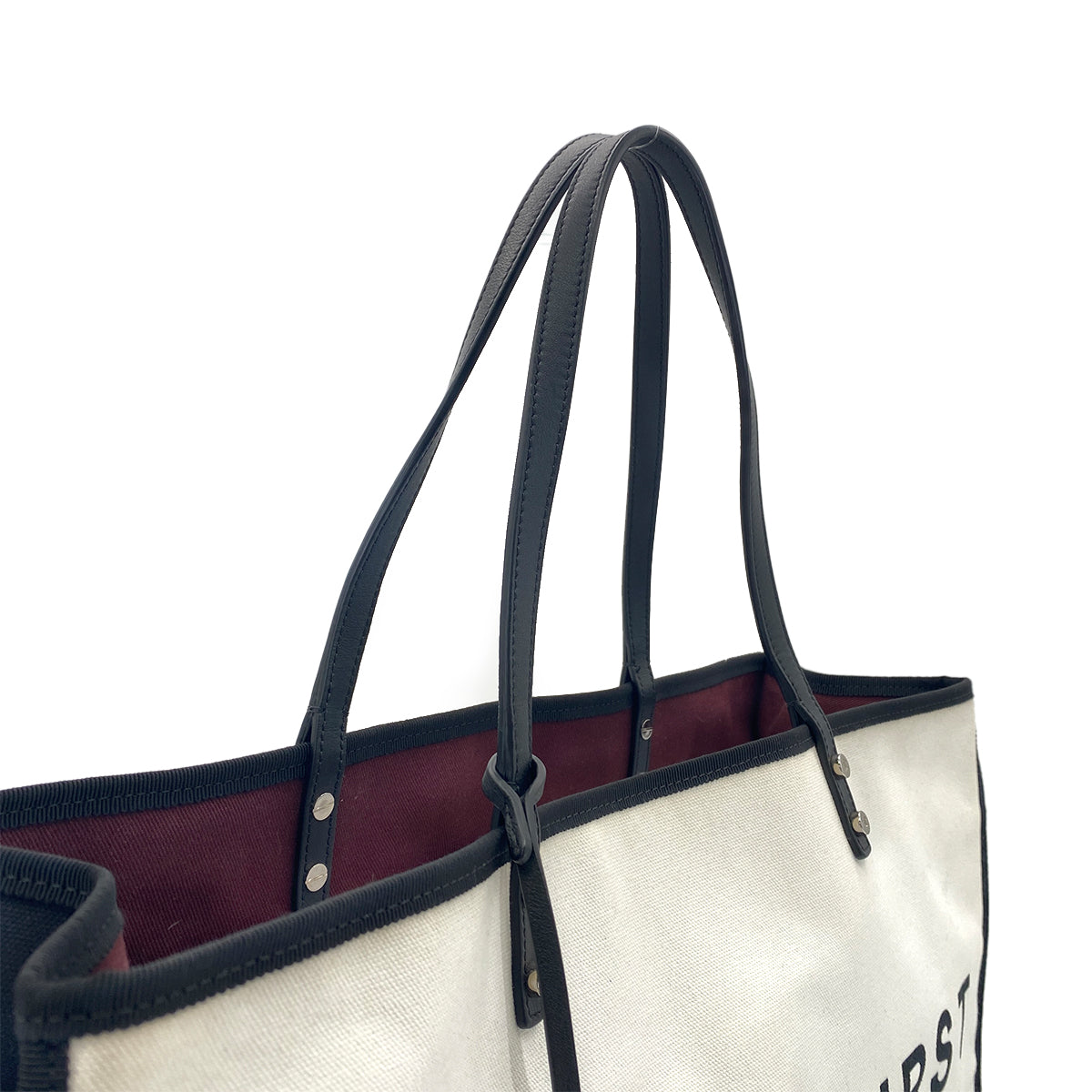 CHANEL COCOMARK LADIES FIRST TOTE HAND BAG WHITE CANVAS 90284153