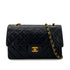 CHANEL VINTAGE CLASSIC FLAP MEDIUM CHAIN SHOULDER BAG BLACK LAMB SKIN 90284155 - PURPOSE