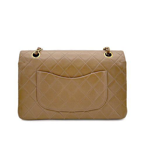 CHANEL VINTAGE CLASSIC FLAP MEDIUM CHAIN SHOULDER BAG BEIGE LAMB SKIN 90284161 - PURPOSE