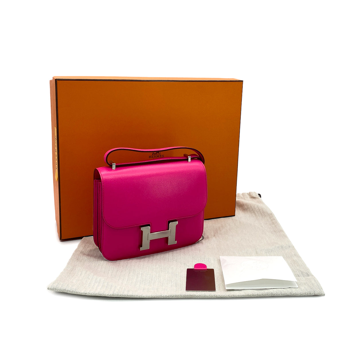 HERMES MINI CONSTANCE 3 MINI 18 ROSE POP CHEVRE SHOULDER BAG B SHW 90284399