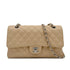 CHANEL CLASSIC FLAP MEDIUM CHAIN SHOULDER BAG BEIGE CAVIAR SKIN 90284407