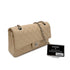 CHANEL CLASSIC FLAP MEDIUM CHAIN SHOULDER BAG BEIGE CAVIAR SKIN 90284407