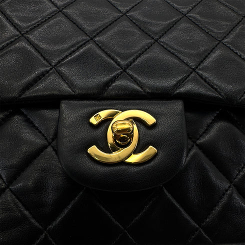 CHANEL VINTAGE CLASSIC FLAP SMALL CHAIN SHOULDER BAG BLACK LAMB SKIN 90284410 - PURPOSE