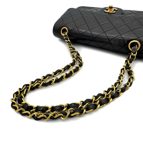 CHANEL VINTAGE CLASSIC FLAP SMALL CHAIN SHOULDER BAG BLACK LAMB SKIN 90284410 - PURPOSE