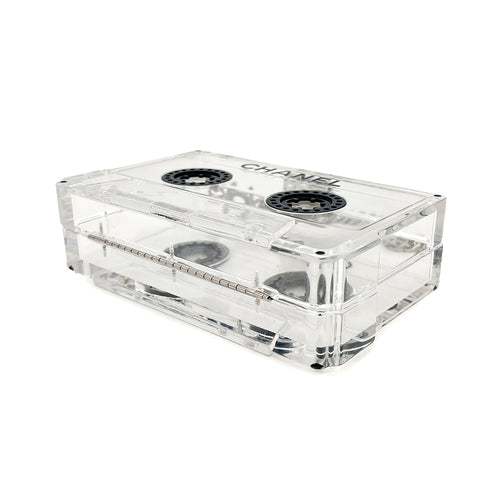 CHANEL CASSETTE TAPE MOTIF CLUTCH BAG CLEAR PLASTIC 04P 90284414 - PURPOSE