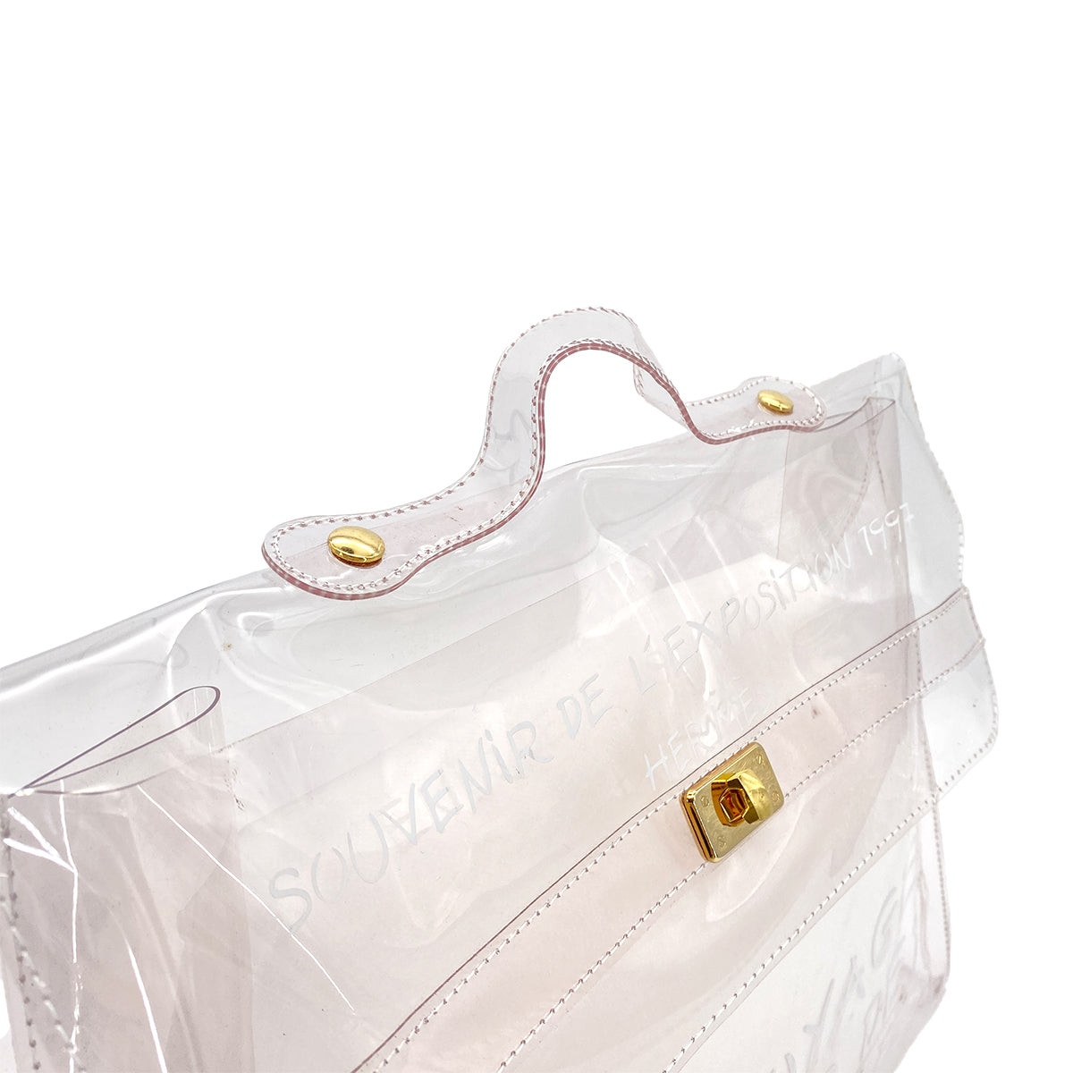HERMES VINYL KELLY SOUVENIRDEL' EXPOSITION 1997 CLEAR HAND BAG 90284415