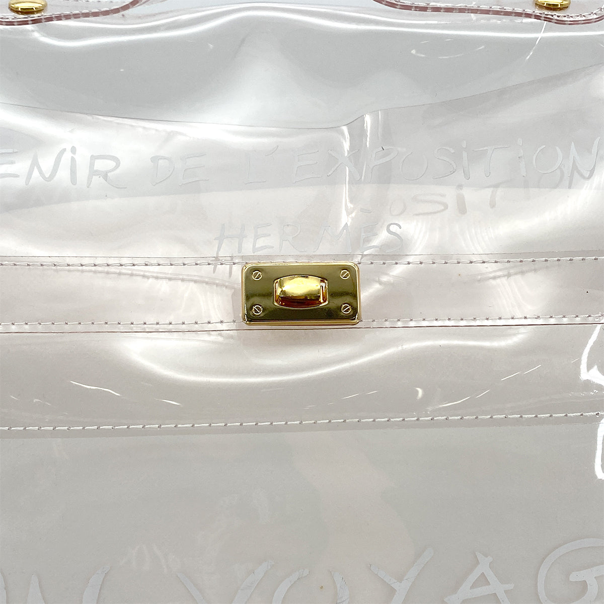 HERMES VINYL KELLY SOUVENIRDEL' EXPOSITION 1997 CLEAR HAND BAG 90284415