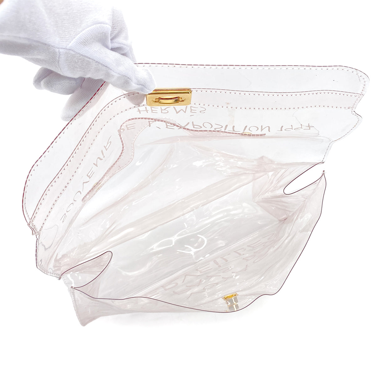 HERMES VINYL KELLY SOUVENIRDEL' EXPOSITION 1997 CLEAR HAND BAG 90284415